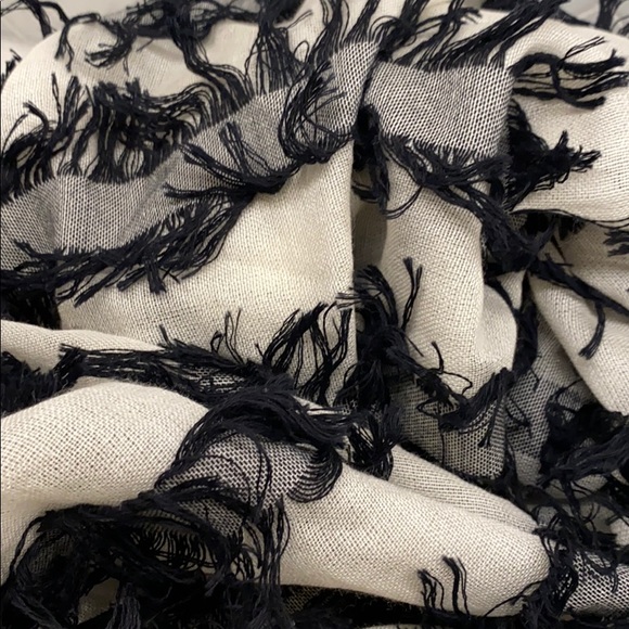 Chloe Fil Coupe Wool/Silk Scarf - Navy/White - Picture 5 of 5